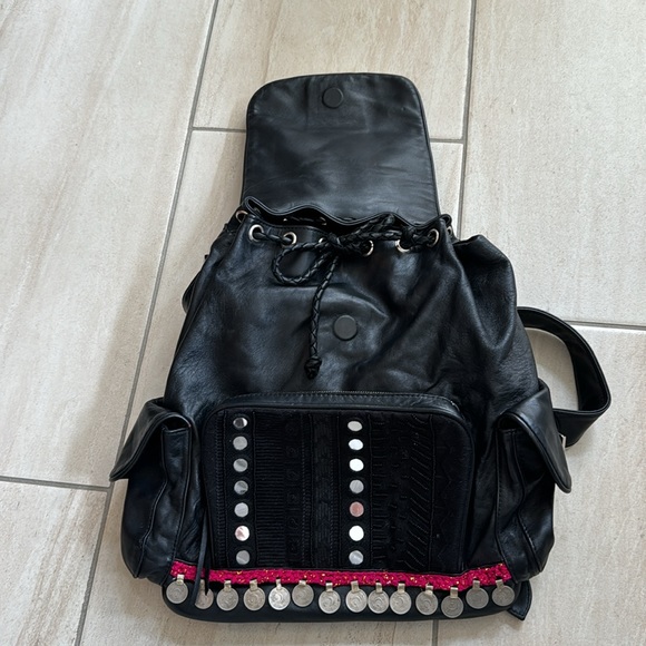 Revolve Simone Camille the mirror leather backpack in black - Picture 4 of 8